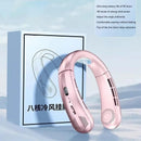 8000mAh Electric Hanging Neck Fan Portable Bladeless Mini Rechargeable Mute LED Digital Display Air Cooler For Outdoor