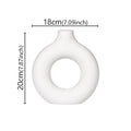 Flat Minimalist Simple Vase Donut Shape Single Flower Pot Home Wedding Decoratio Hollow Ornaments Circle Flower Arrangement Vase