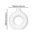 Flat Minimalist Simple Vase Donut Shape Single Flower Pot Home Wedding Decoratio Hollow Ornaments Circle Flower Arrangement Vase