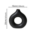 Flat Minimalist Simple Vase Donut Shape Single Flower Pot Home Wedding Decoratio Hollow Ornaments Circle Flower Arrangement Vase