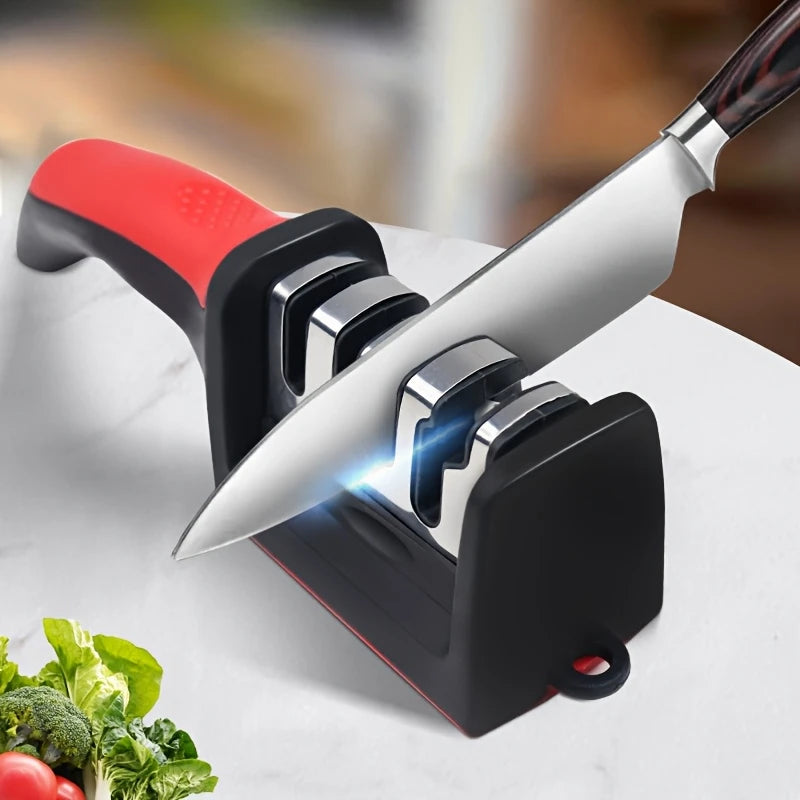 1pc Professional Blade Sharpener, Tungsten Diamond Ceramic Sharpening System, No Assembly Required, Kitchen Sharpening Tool