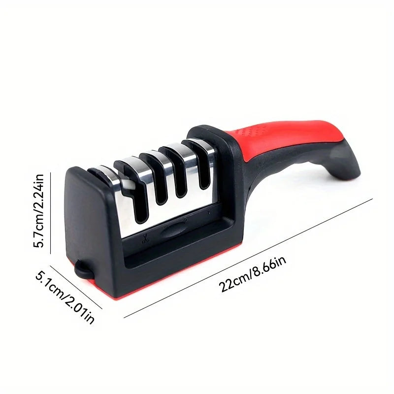 1pc Professional Blade Sharpener, Tungsten Diamond Ceramic Sharpening System, No Assembly Required, Kitchen Sharpening Tool