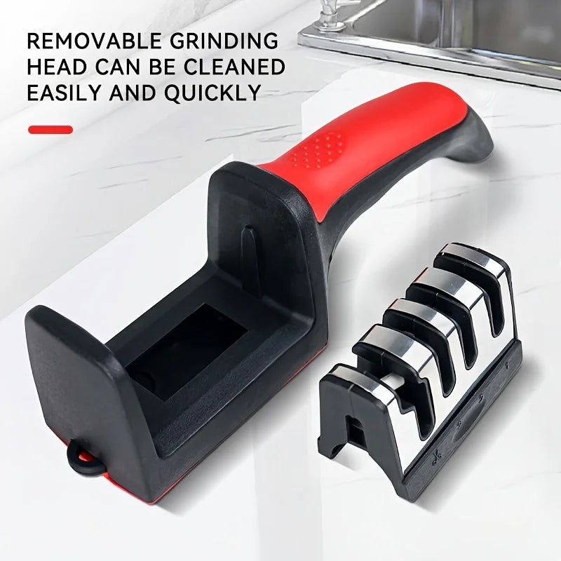 1pc Professional Blade Sharpener, Tungsten Diamond Ceramic Sharpening System, No Assembly Required, Kitchen Sharpening Tool